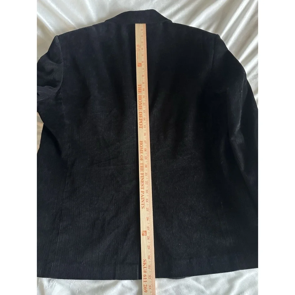 New England Corduroy Men's Jacket Blazer Sport Coat Size 48L Black Cotton Lined‎
